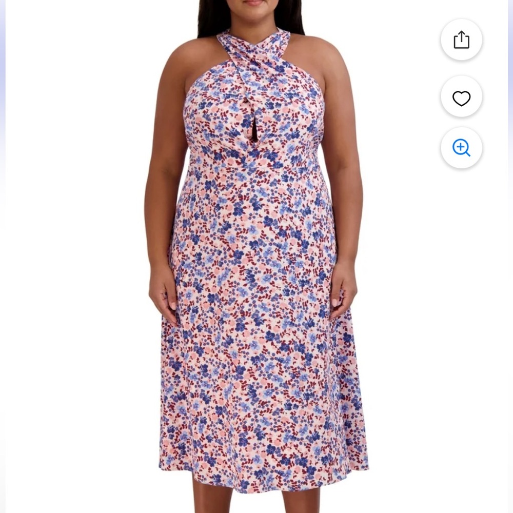 BCBG Paris Floral midi Dress Size Large